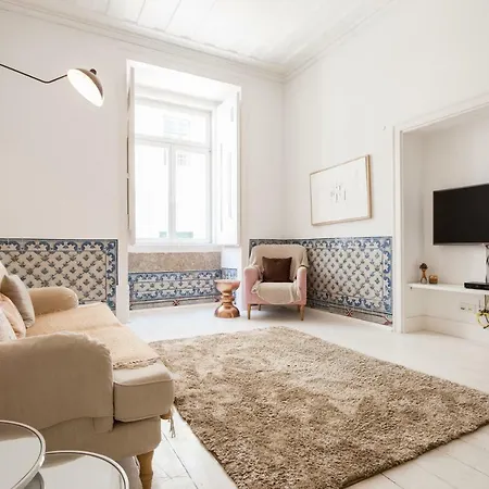 Baixa Tile Blue Two-bedroom - By Lu Holidays דירה *